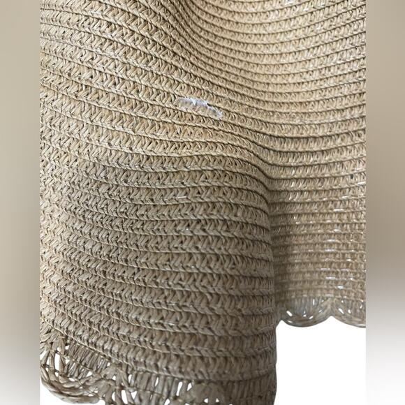 Straw Hat foldable with bow and pearl design one size - Picture 4 of 4